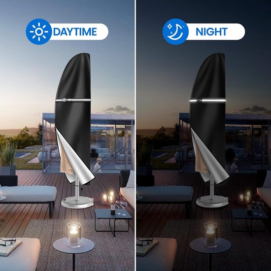 Housse de protection pour parasol, 9210D Oxford, housse de protection pour parasol flottant, résistante aux intempéries, aux UV, à la neige, adaptée aux parasols