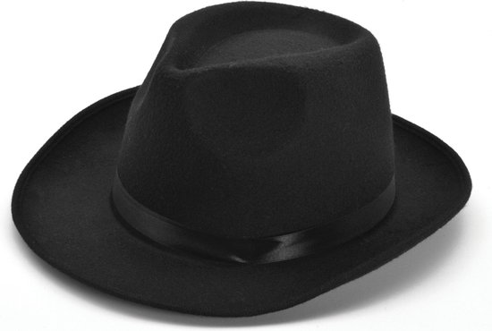 Bristol Novelty Fedora hoed - Zwart - Al Capone Halloween - Voor volwassenen