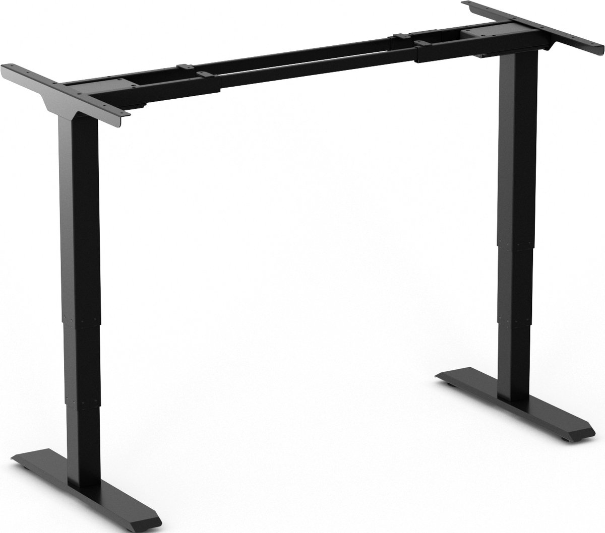 Worktrainer StudyDesk Pro Large - Hoogte 62 - 127 cm - Breedte 120 - 200 cm - Zit-sta Bureau Elektrisch Frame - In hoogte verstelbaar Bureau Onderstel - Zwart - Met Geheugenfunctie