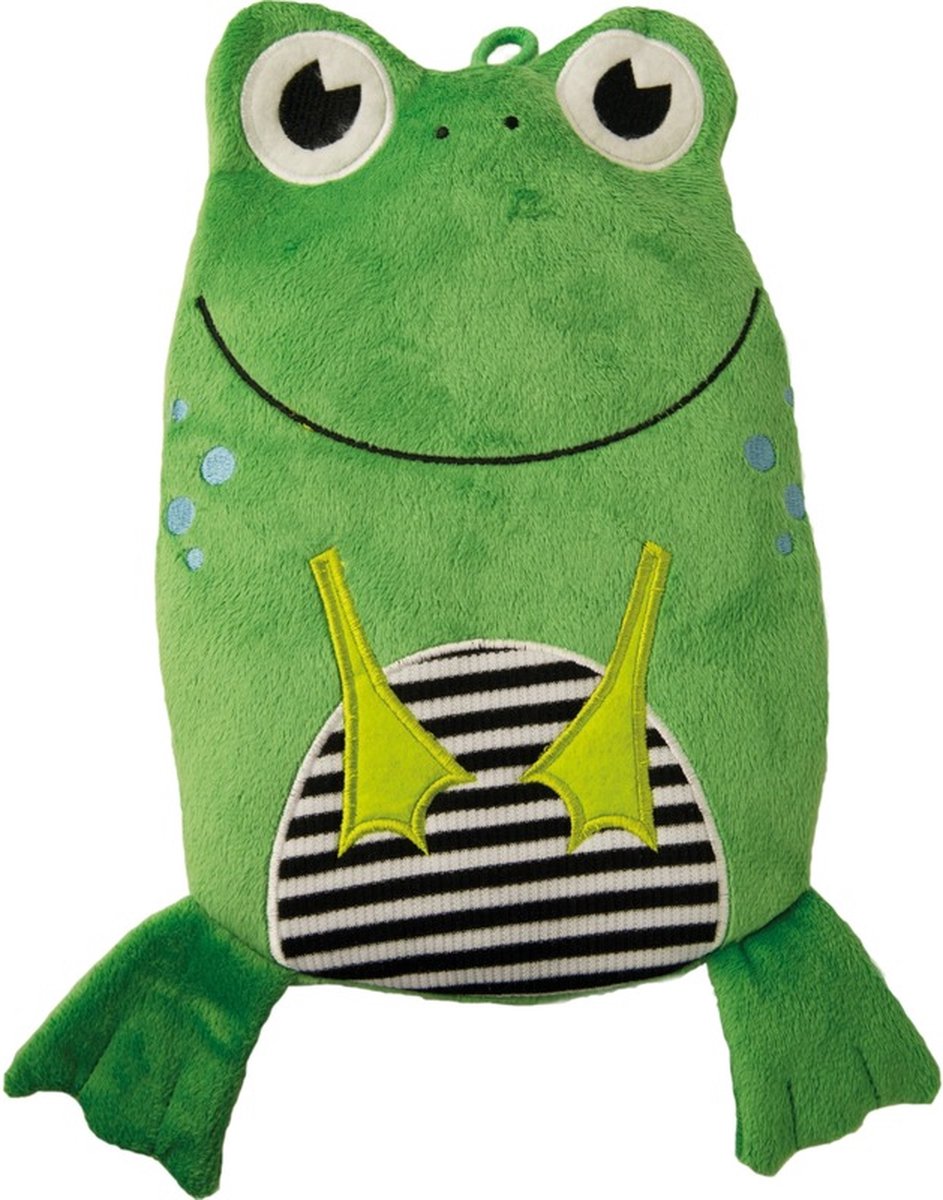 Goedkoopste Pluche warmwater kruik met kikker hoes - 800 ml - groen - kinderen - Warme bed dieren