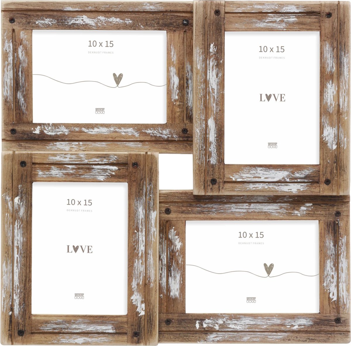 Deknudt Frames multifotolijst S67UD1 P4 - driftwood - 4 foto's 10x15 bruin