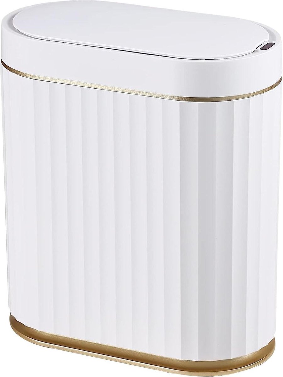 Goedkoopste Slimme automatische vuilnisemmer met bewegingsmelder 8 liter - kunststof - smal - deksel - slaapkamer badkamer - Elpheco - keuken kantoor supply bin