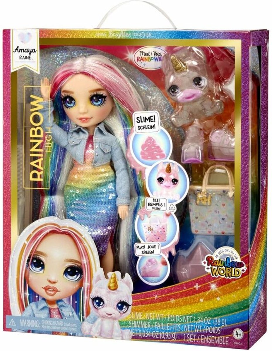 Rainbow High Klassieke Modepop - 28 cm - Amaya (regenboog) - Met slijmset en diertje — afbeelding 17