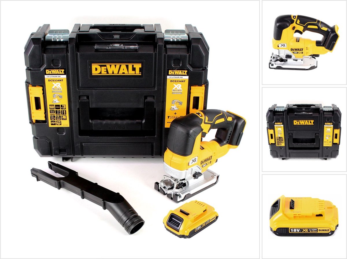 DeWalt DCS 334 NT accu pendelzaag 18V borstelloos + 1x accu 2,0Ah + TSTAK - zonder oplader