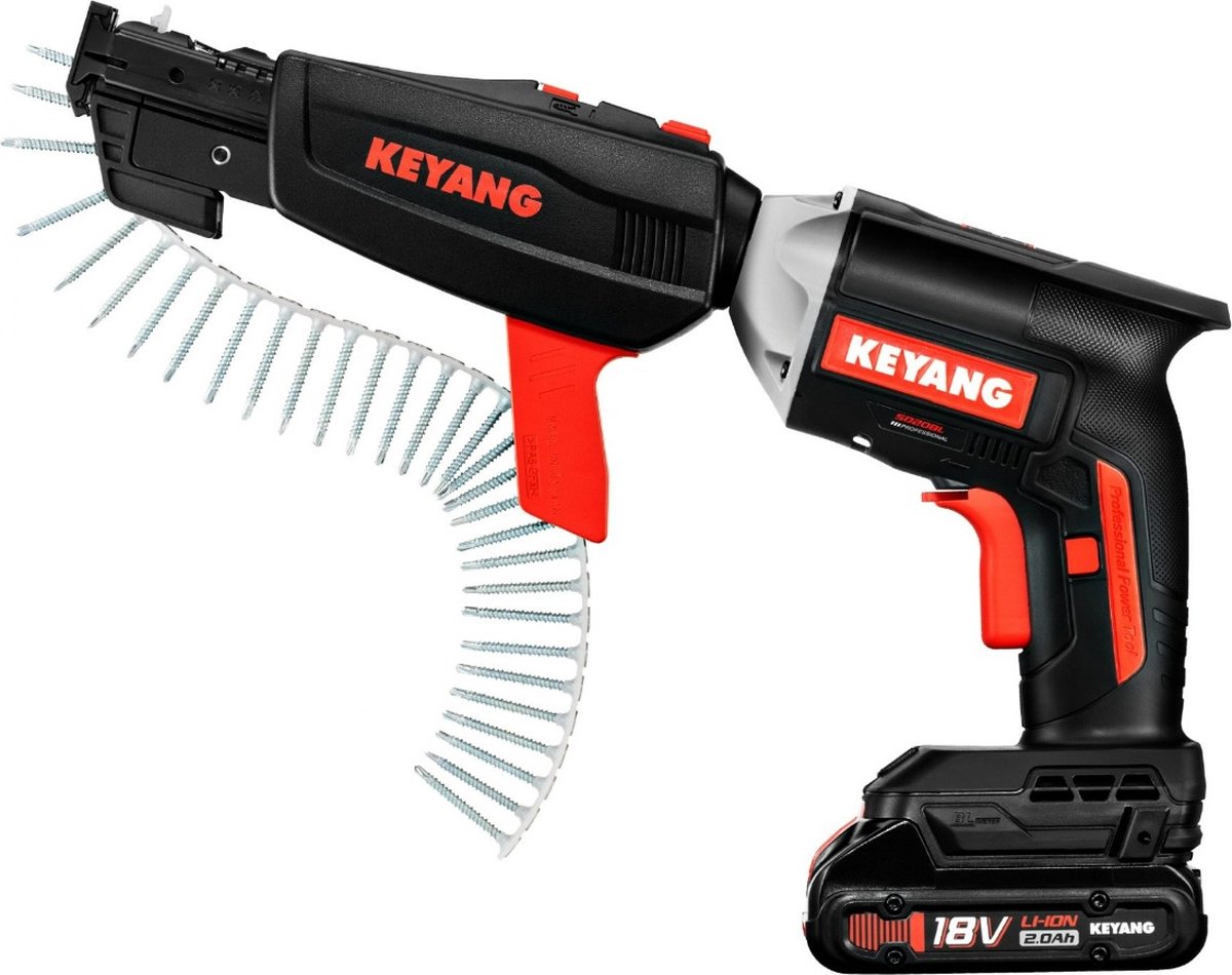 Keyang SD20BL Accu Gipsplaatschroefmachine – 18V (20V MAX) – 2×2.0Ah
