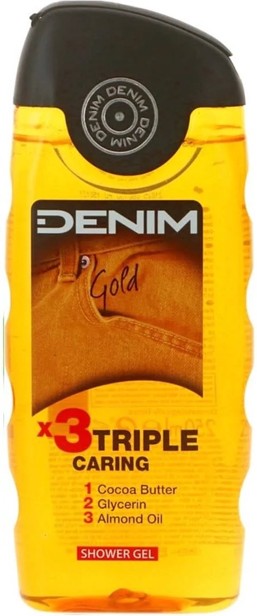 Denim - Douchegel - Gold - x3 Triple Caring - 250ml van Merkloos — afbeelding 2