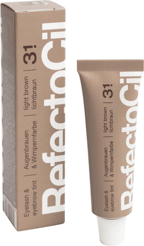 RefectoCil light brown wenkbrauw- en wimperverf tube en doosje.