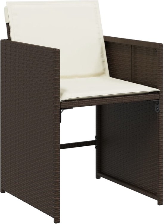 vidaXL - Tuinstoelen - 4 - st - met - kussens - poly - rattan - bruin