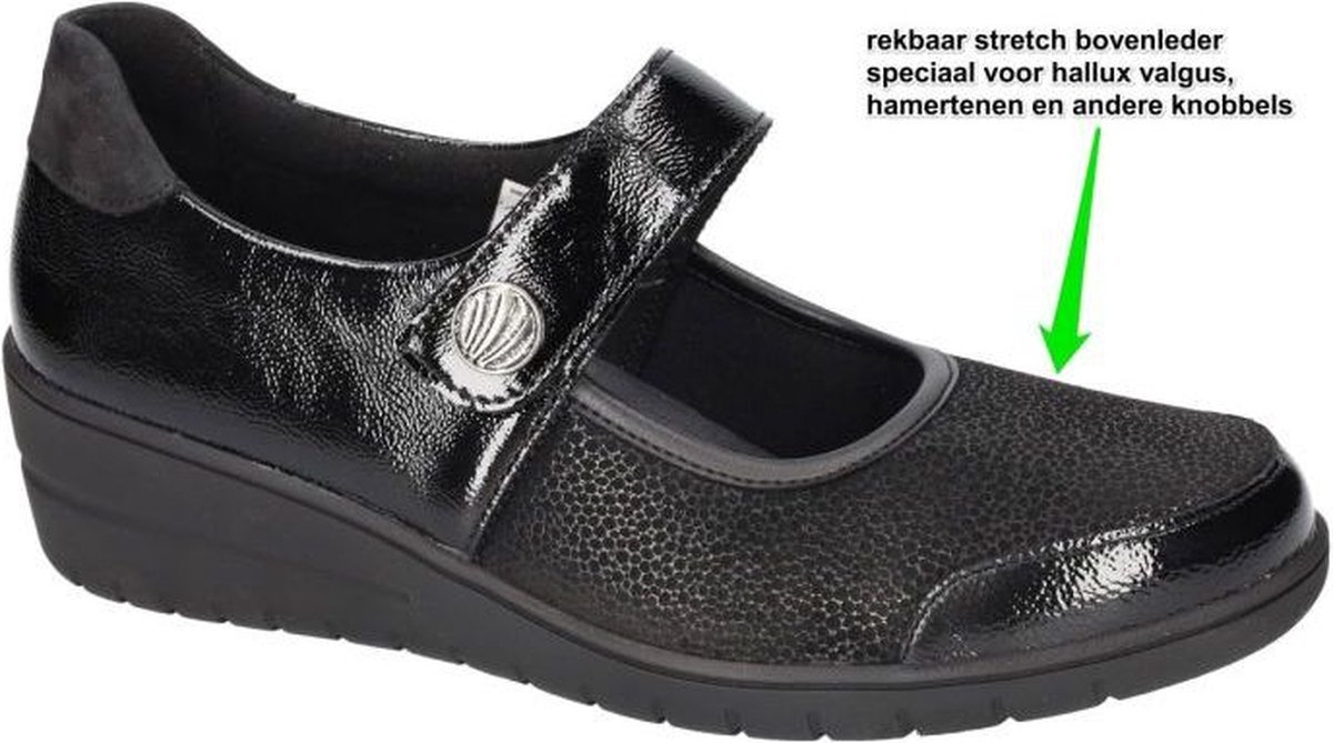 Solidus -Dames - zwart - ballerina's & mocassins - maat 40