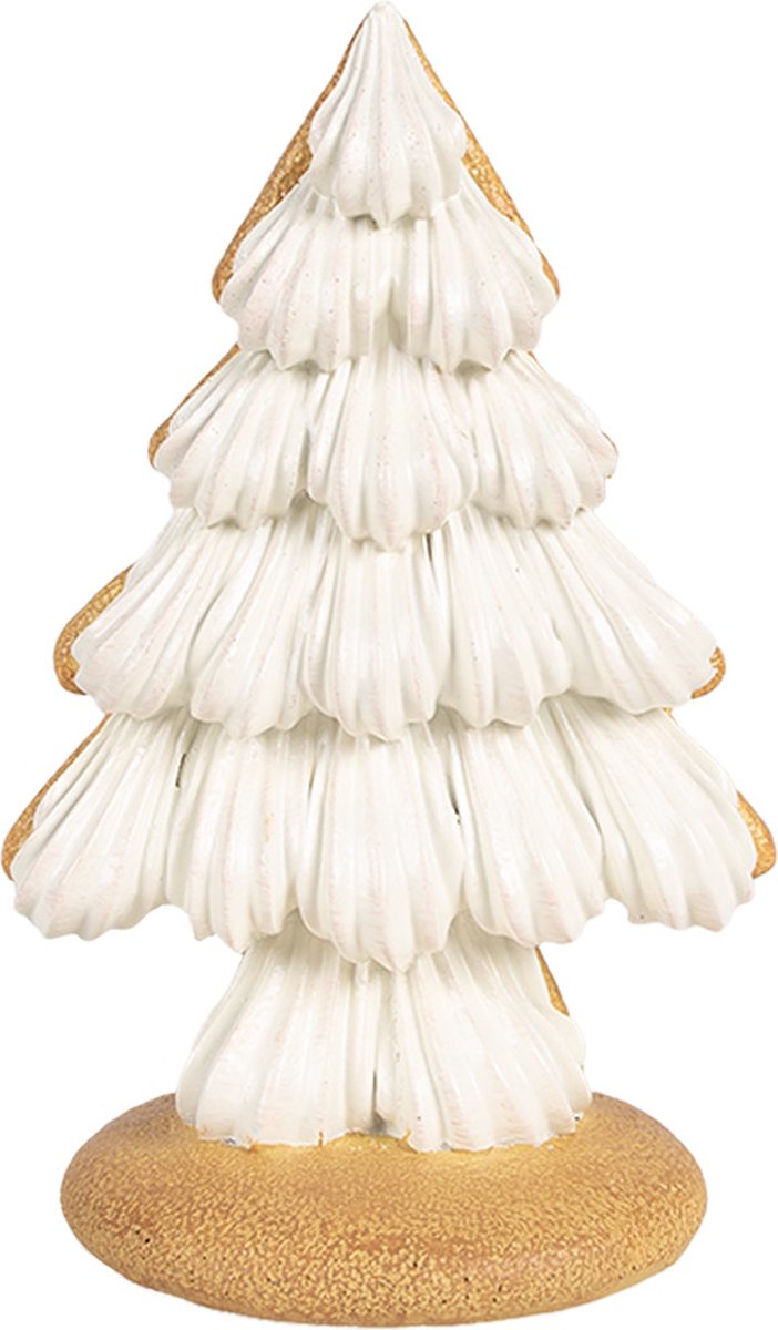 Kerstdecoratie Kerstbomen 13x10x21 cm Beige Polyresin