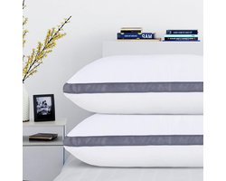 2-pcs Hotel Quality Bed Pillows - Breathable Fabric and Down Alternative Filling - Firm Support - Luxury Quality Pillow for All Sleeping Positions - Washable - 42"
