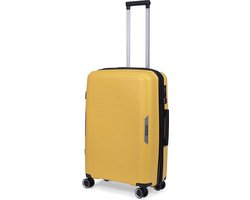 TravelZ Swinger middenmaat koffer 67cm met Expander- Sterke Lichtgewicht Trolley 75 ltr met TSA-slot - Geel