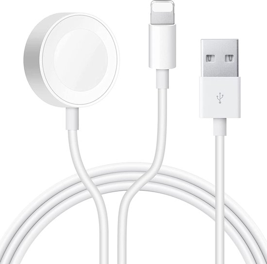 Watch Oplader - Draadloos Opladekabel Magnetic 2 in 1 iWatch oplaadkabel Compatibel with Geschikt voor Watch Series 7/6/SE/5/4/3/2/1 & Geschikt voor iPhone Kabel 14/14 Pro Max / 13/ 13 Pro Max