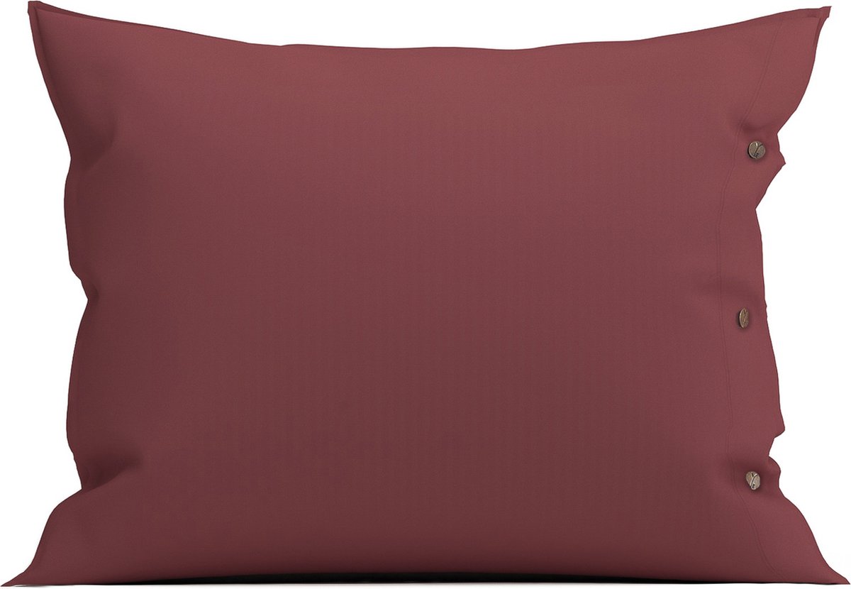 Yellow Kussensloop Percale - Kussenhoes van 60x70 cm - 1 stuk - 100% Katoen-Perkal - Rood
