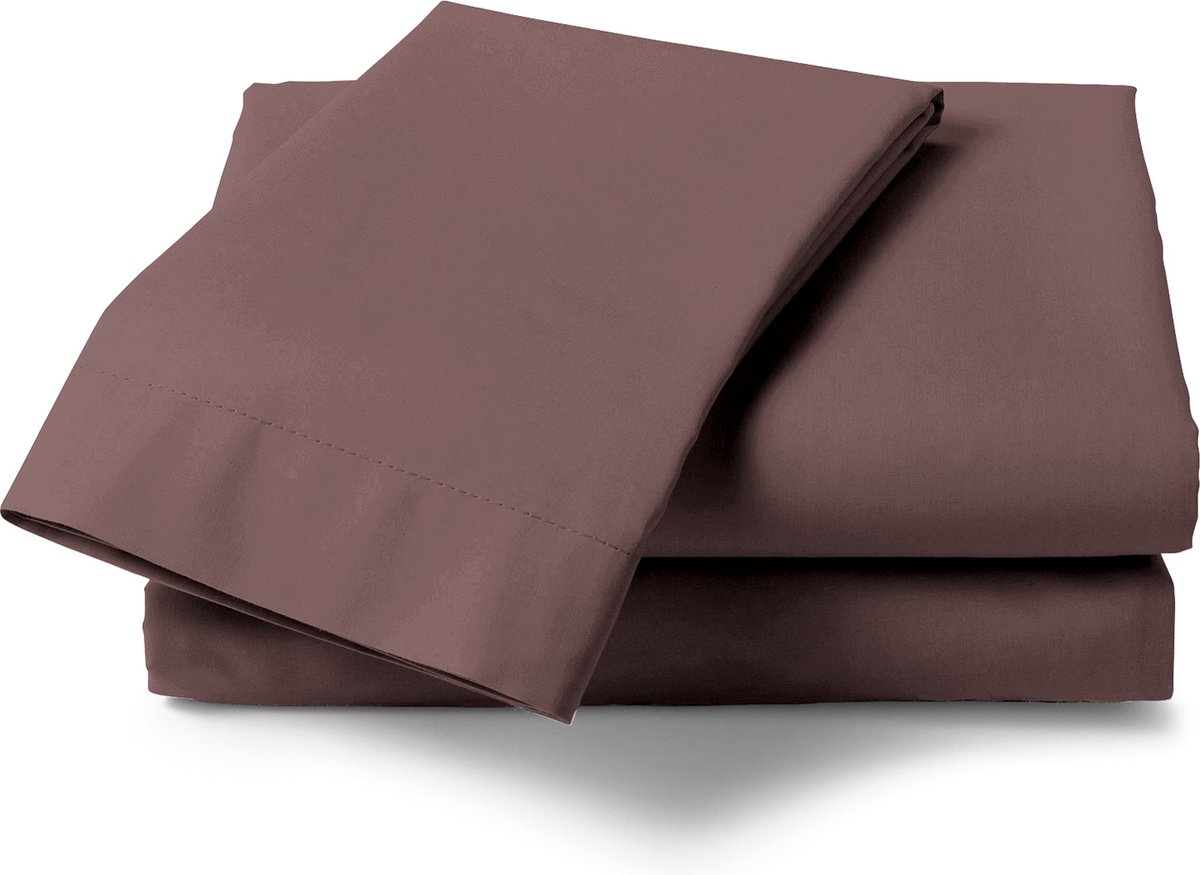 Heckettlane Laken Elementi - Onderlaken 270x290 cm - Bedlaken van 100% Katoen-Satijn - Bruin