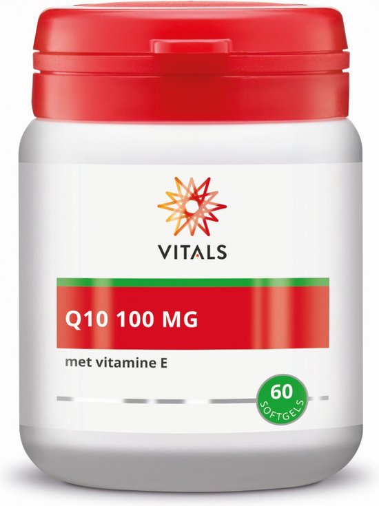 Foto: Vitals q10 100 mg 60 softgels zuivere hoogwaardige q10 met vitamine e