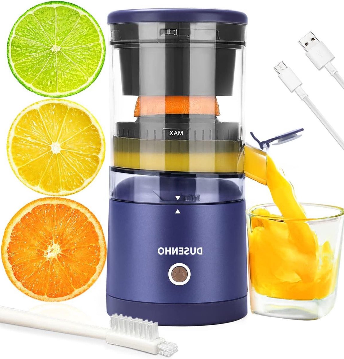 Elektrische draagbare USB-oplaadbare citroenpers - sinaasappel juicer sapcentrifuge