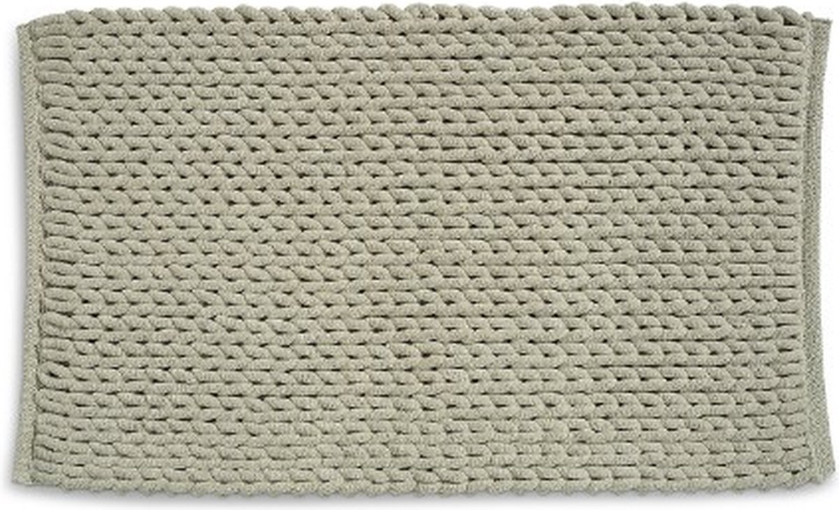 Badkamer Vloerkleed, Badmat, 100 x 60 cm, Taupe, Gerecycled Polyester, Katoen - Kela | Masha