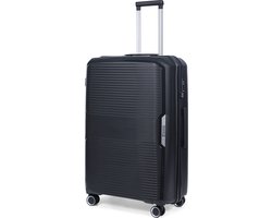 TravelZ Swinger Grote reiskoffer 78cm - Sterke Lichtgewicht Trolley 105 ltr met TSA-slot - Zwart