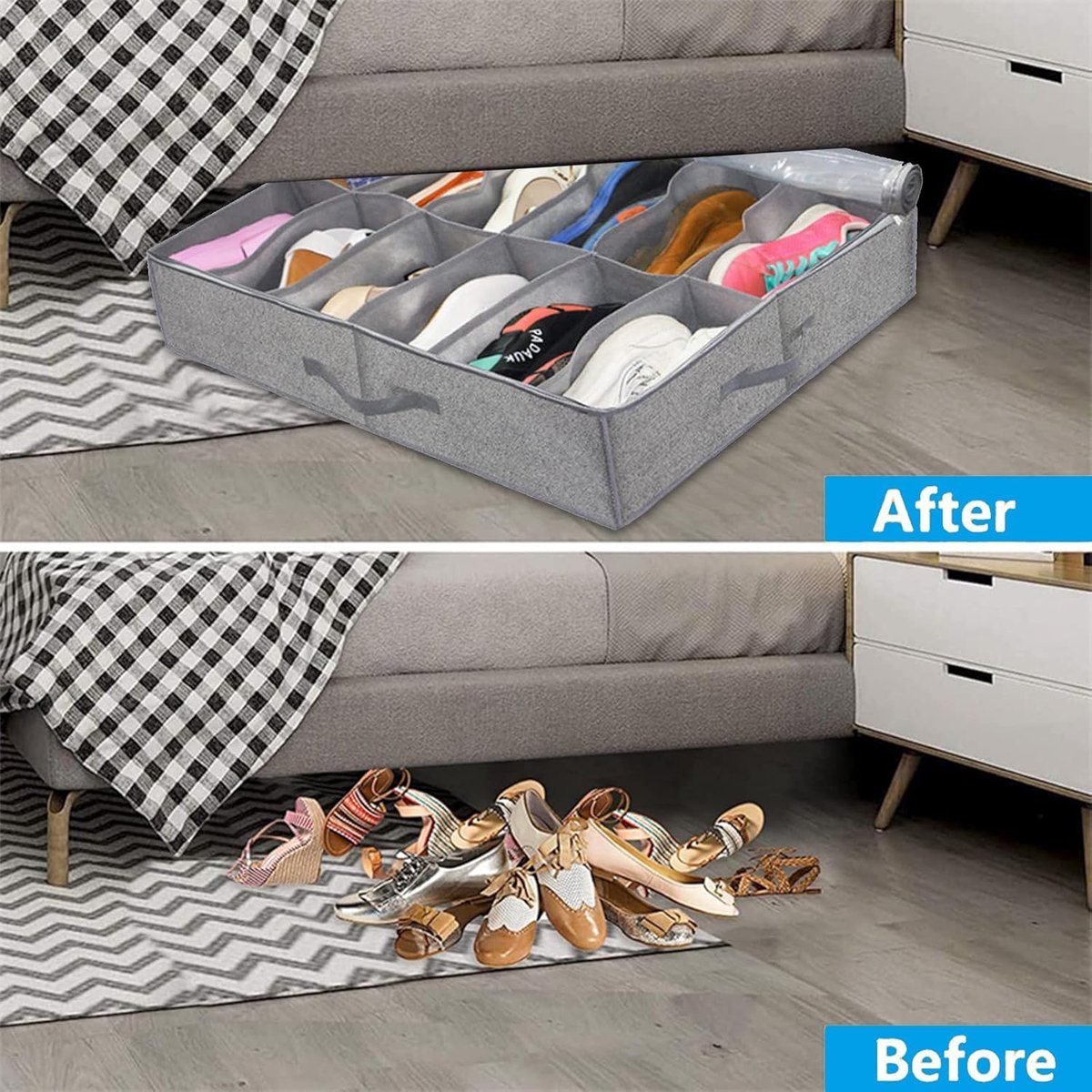 Opbergtas voor onder het bed, van pvc, multifunctioneel, opvouwbaar, voor kleding