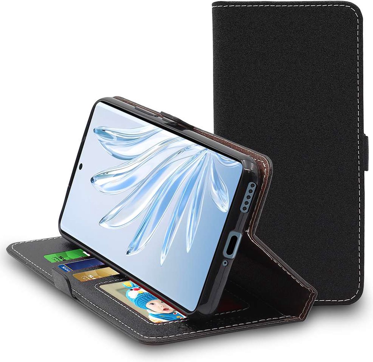 ebestStar - Hoes geschikt voor Honor 70, Wallet Etui, Book case hoesje, Zwart