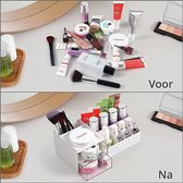 Witte Make-up Organizer en Opslag - Multifunctie Skin Care Organizer voor Schoonheidsdressoir, Badkamer Counter - Voor Bureauspullen, Accessoires - Compartimenten met Verdelers & 2 Lades