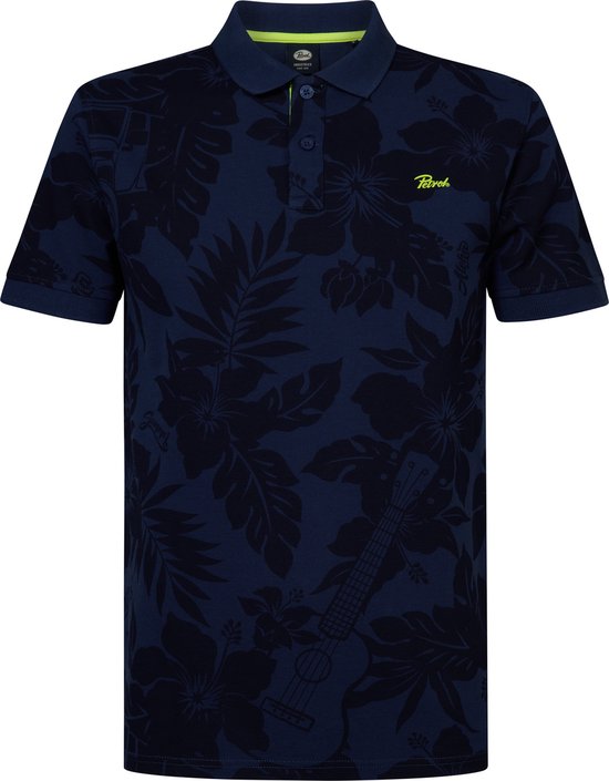 Foto: Petrol industries heren all over print polo verdant blauw maat xl