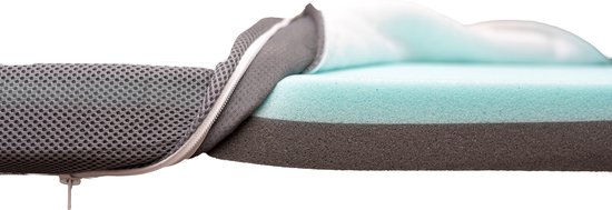 Blue Gel Memory Foam - Twee Hardheden - Matras Topper - Topmatras - 6 cm Dikte - Ademend - Wasbaar Hoes - 120x200