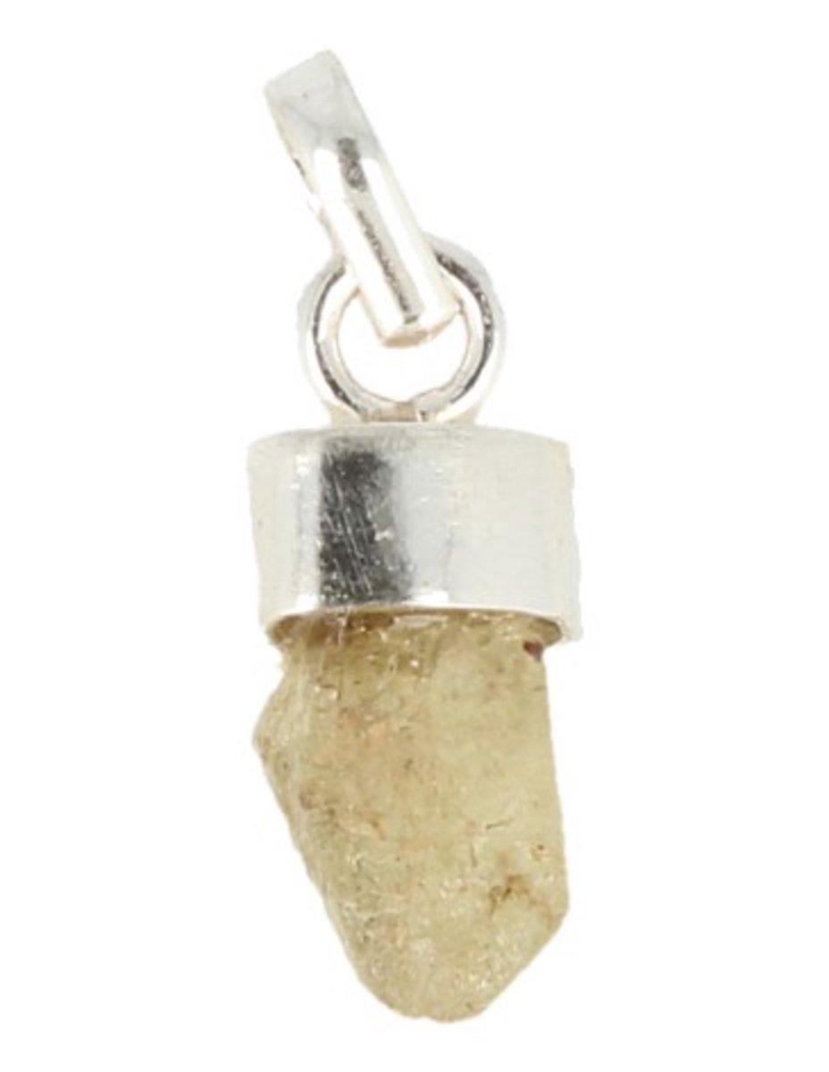 Chrysoberyl hanger met zilveren kapje