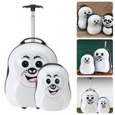 Cheqo® Kinderkoffer en Rugzak Set - Koffer voor Kinderen - Reiskoffer - Trolley met Bijpassende Reiskoffer - Handbagage Vriendelijk - Dieren