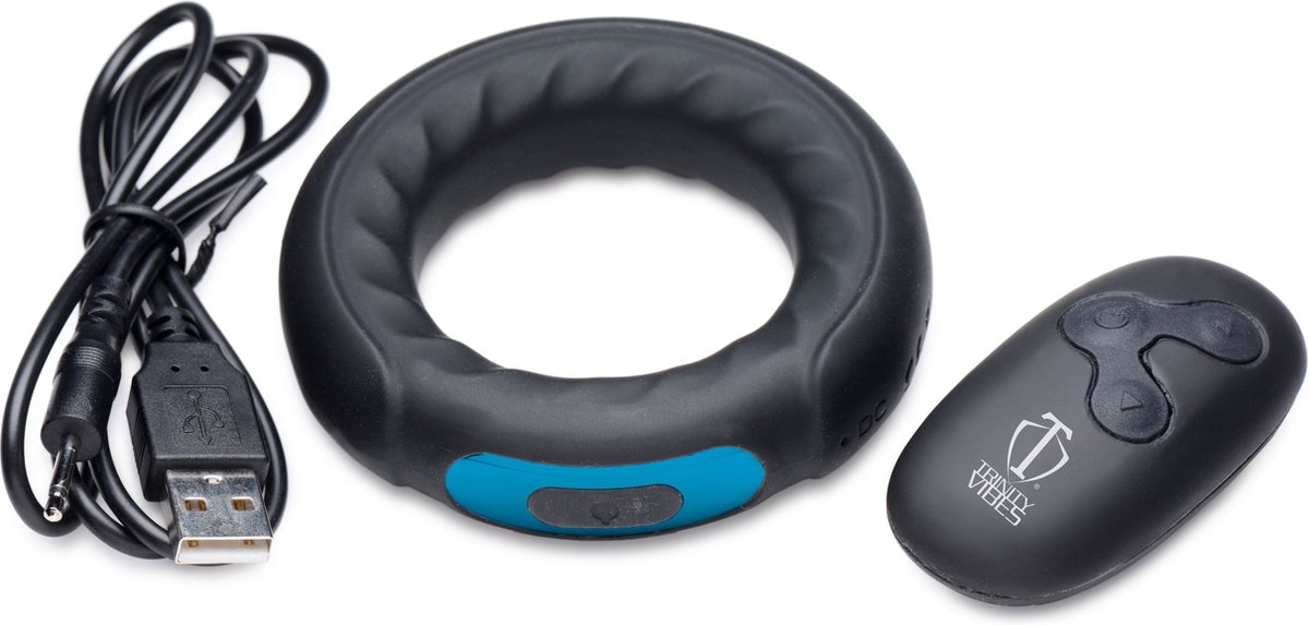 Goedkoopste XR Brands Silicone Cockring with Remote Control black