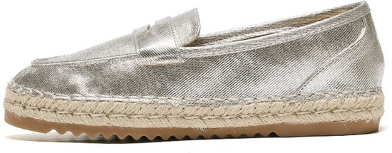 SmileFavorites® Loafers & Espadrilles, Instappers - Zilver - Imitatieleer - Maat 40