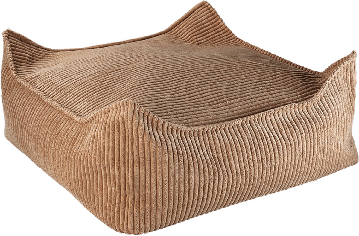 Wigiwama Corduroy Square Ottoman / Poef - 80x70x50cm - Toffee