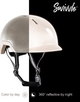 Casque de vélo réfléchissant Swivvle® - Adapté au vélo électrique - Casque réflecteur 360° en Misty Grey - Casque Mips avec certificat NTA8776 - taille S (51-54 cm) - modèle Sirius