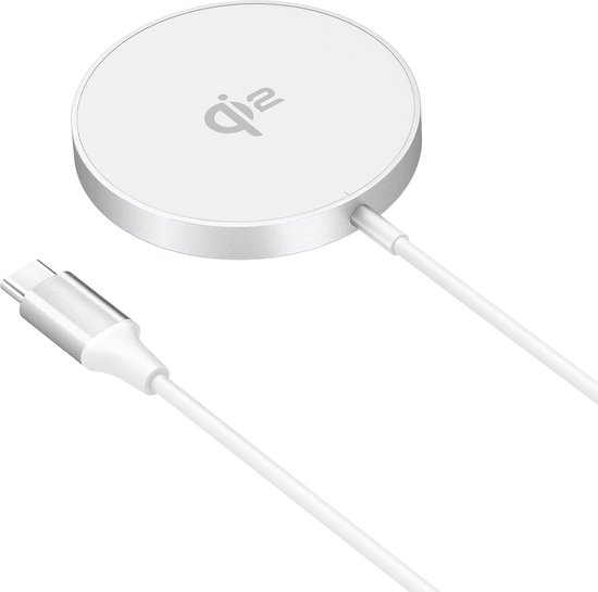 MMOBIEL Magnetische Draadloze Oplader 15W Qi2 Gecertificeerd – Draadloze Oplaadpad voor Magsafe iPhone en Samsung – Draadloze Oplaadstation voor AirPods en Galaxy Buds – Draadloze Qi Snellader – Wit