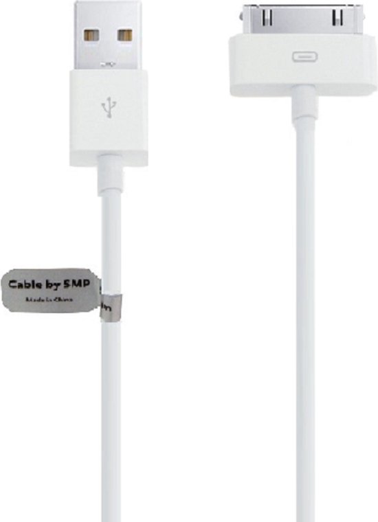 Câble de chargement OneOne de 1,0 m. Câble USB avec prise dock. Câble de charge. Compatible également avec Apple iPhone 3G, 3Gs, iPhone 4, 4s, iPad 1, iPad 2, iPad 3, iPod Classic, iPod Mini, iPod Nano 1, 2, 3, 4, 5, 6, iPod Touch 1, 2, 3, 4