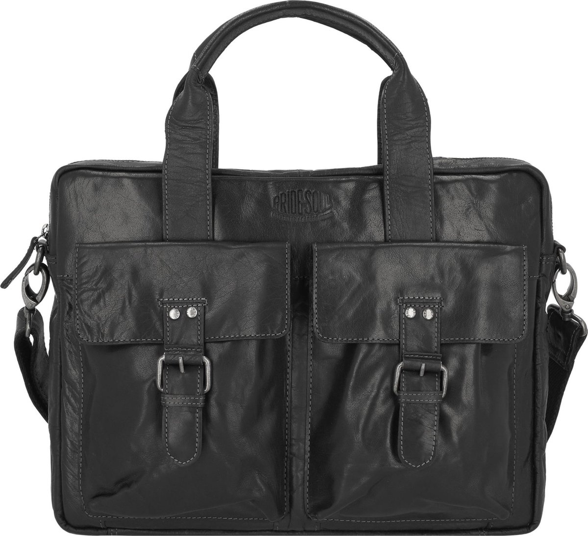 Pride and Soul Aktetas leder 40 cm laptop compartiment - 43cm (17 duim) - schwarz