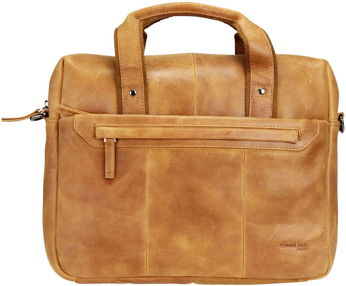 Greenland Nature Lichte aktetas Leer 37 cm Tabletcompartiment - 33cm (13 duim) - natur