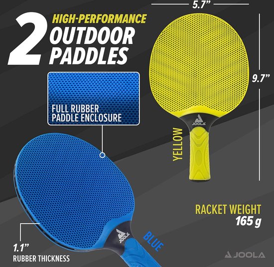 Housse JOOLA Pour Raquette Ping-Pong - Nylon Avec Porte-Balles - Transport Pratique