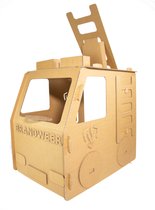 Kartonnen Brandweerwagen - Kartonnen speelgoed - 100% recyclebaar - 78x100x92 cm - Helemaal te versieren met verf - Cadeau van Duurzaam Karton - KarTent