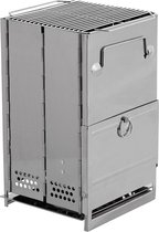 Onlyfire 32 Rocket Stove, Draagbare Camp Stoves met Brandhoutstandaard, Dubbele deur Ontwerp, Raketoven voor Dutch Oven, Grillpannen, Pot, Zwart