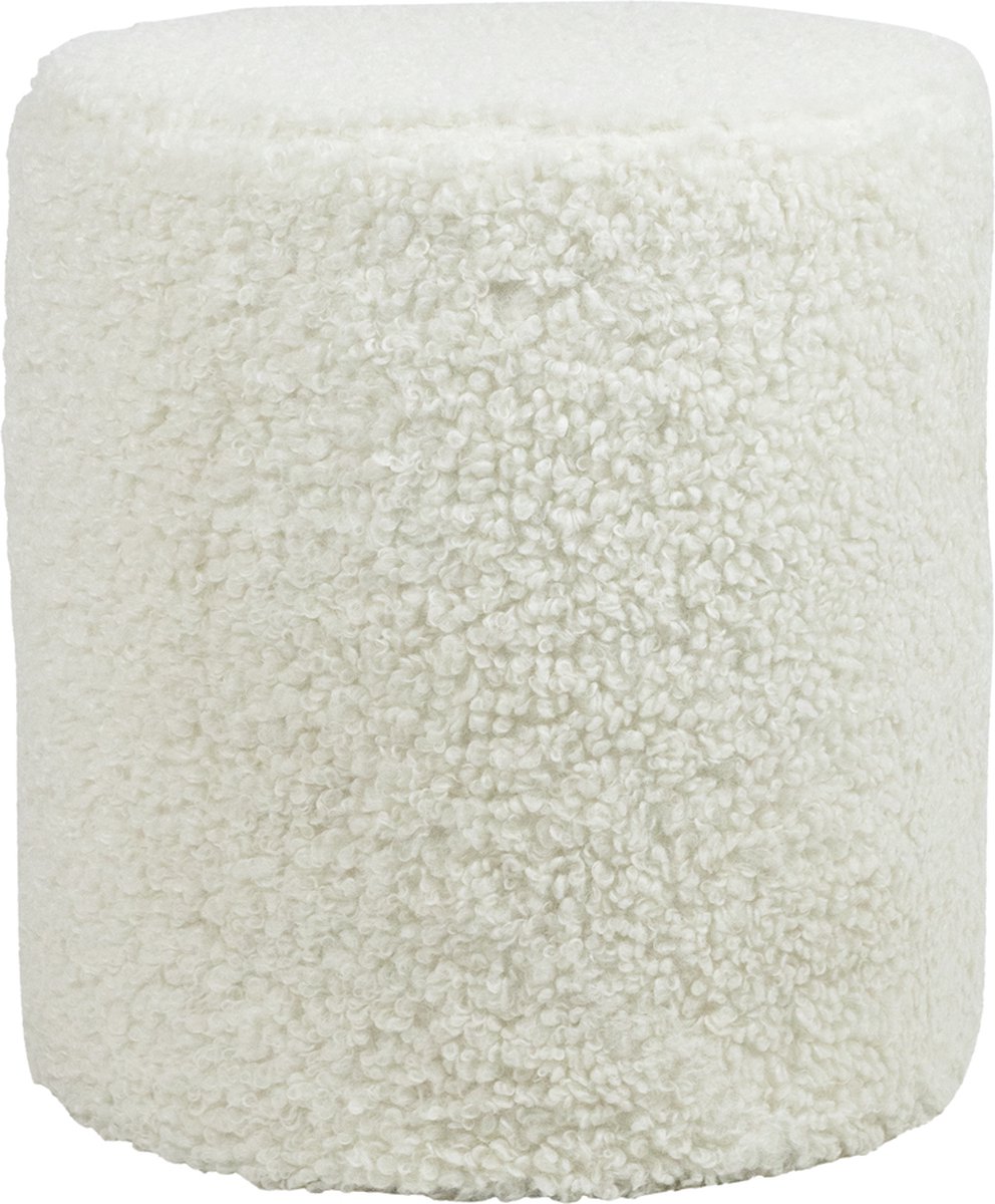 poef teddy krul wit rond dia 40cm