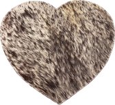 Set de table coeur en peau de vache noir/blanc