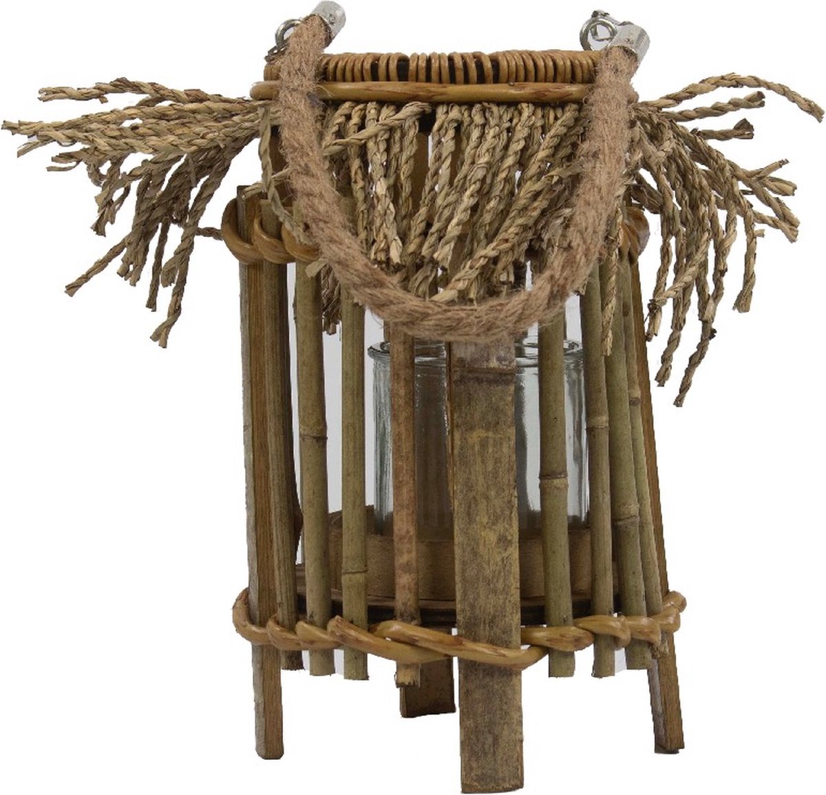 windlicht bamboe rafels 27cm
