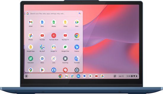 Lenovo IdeaPad Flex 3 Chrome 12IAN8 Intel® N N100 Chromebook 31 cm (12.2") Touchscreen WUXGA 8 GB LPDDR5-SDRAM 128 GB eMMC Wi-Fi 6 (802.11ax) ChromeOS Engels Blauw - Lenovo - Hoofdafbeelding