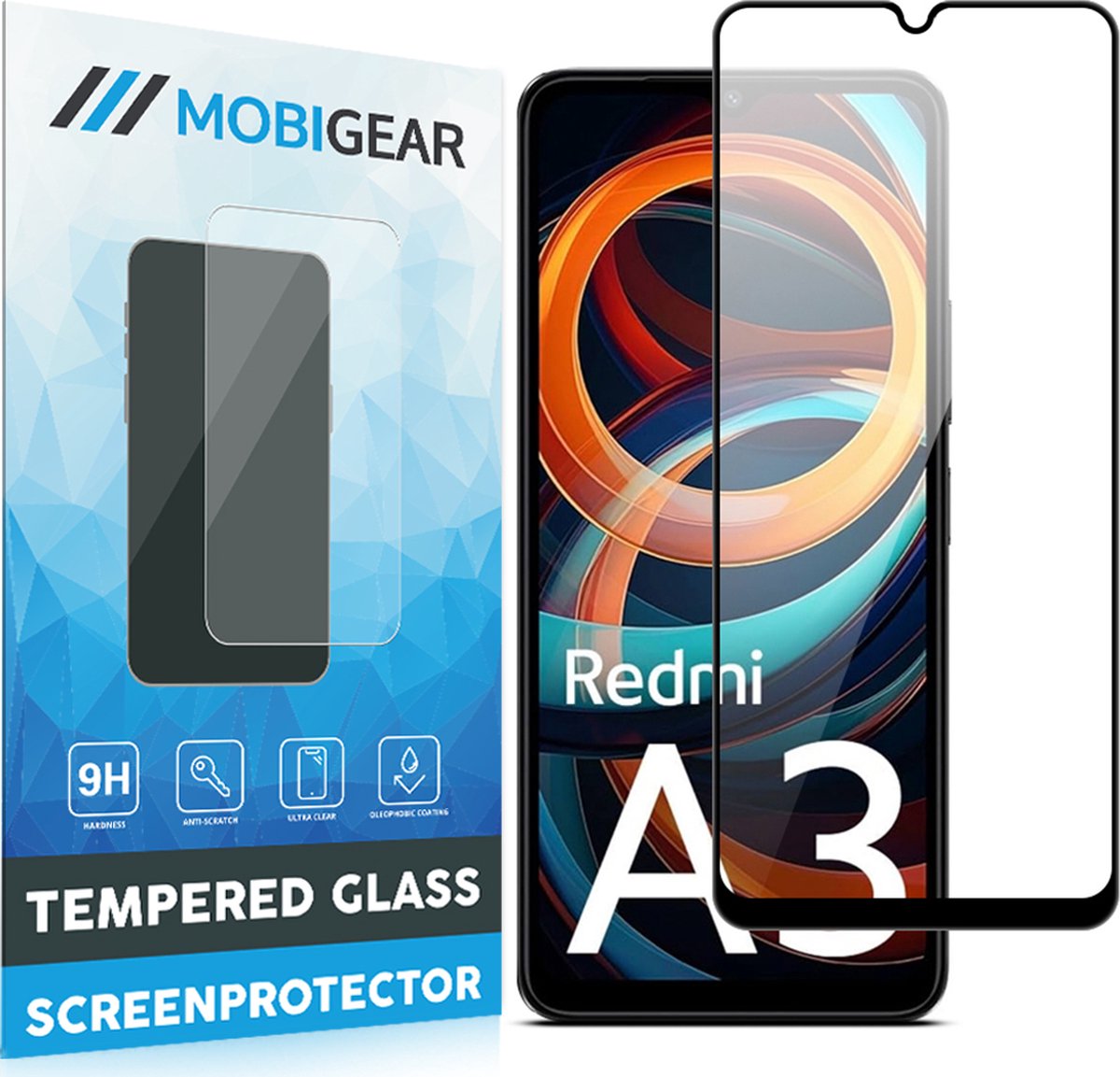 Mobigear Screenprotector geschikt voor Xiaomi Redmi A3 Glazen | Mobigear Premium Screenprotector - Case Friendly