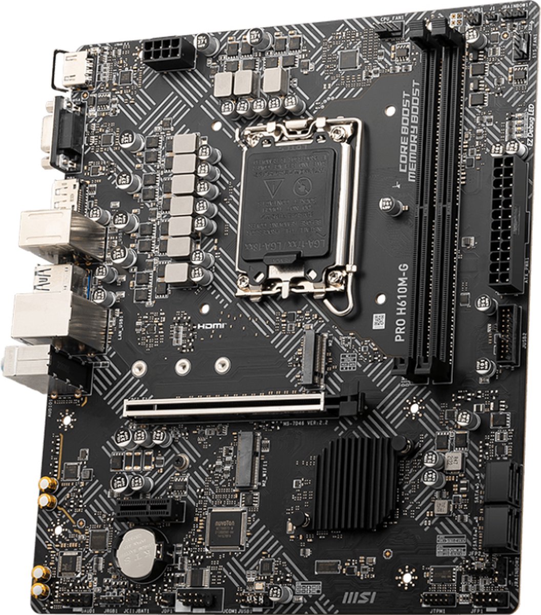 MSI PRO H610M-G - Moederbord - Socket LGA 1700 - Micro-ATX - Intel H610 chipset - DDR5