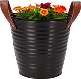 Oairse 6 stuks plantenpotten buiten gegalvaniseerde plantenbak zink plantenpot tuin plantenbakken metalen plantenpotten vintage ronde emmer bloempot rustieke container voor plant of decoratief huis