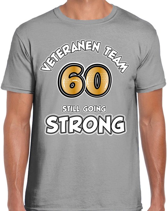 Chemise fantaisie pour homme Bellatio Decorations – Vétérans – Gris – Anniversaire – 60 ans – Taille XXL