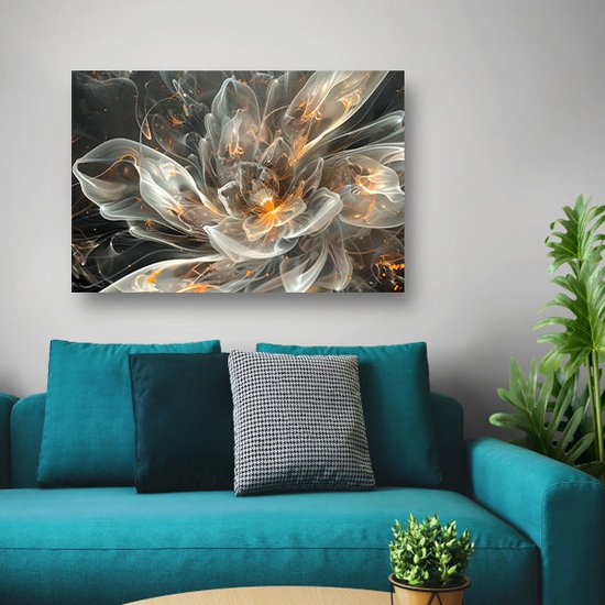 Tableaux de Bloem - Tableaux de nature - Tableaux sur toile Feu - Décoration murale classique - Peintures sur toile - Tableau sur toile 70x50 cm